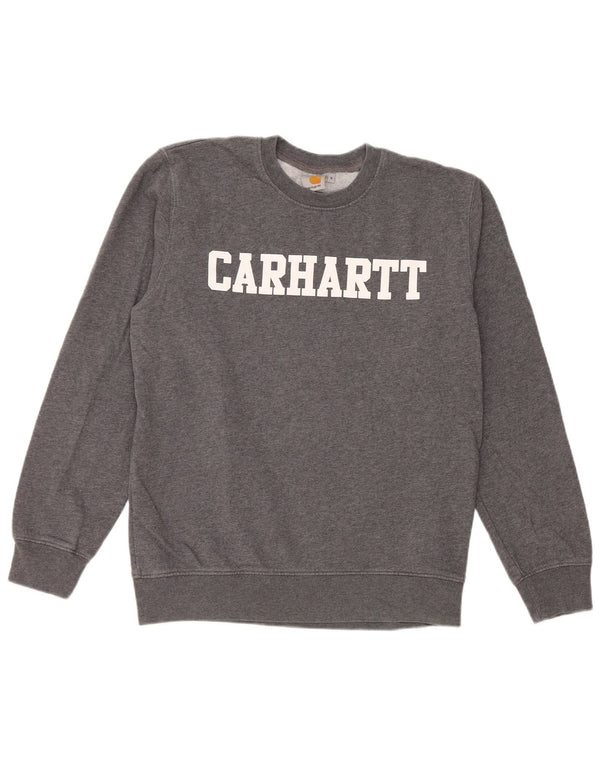 Felpa grafica da uomo Carhartt Maglione piccolo cotone grigio