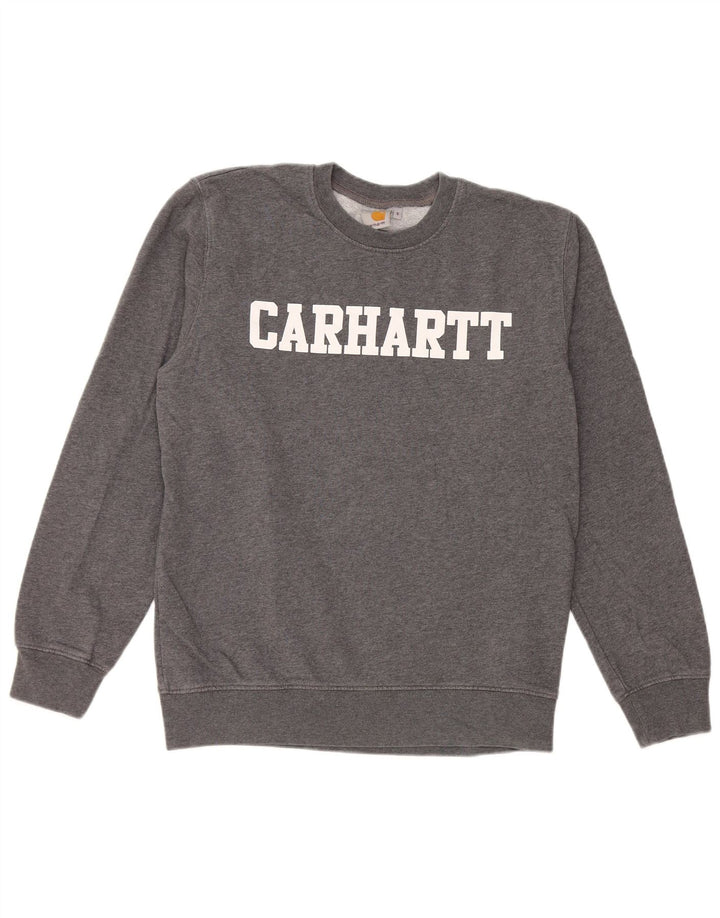 Felpa grafica da uomo Carhartt Maglione piccolo cotone grigio