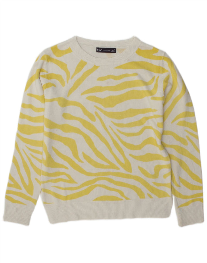 Maglione maglione con scollo a barca da donna Marks & Spencer UK 8 piccolo giallo