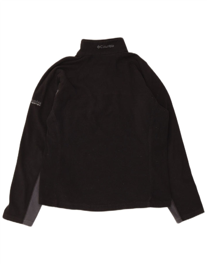Maglione in pile Columbia da donna con collo e zip UK 10 piccolo poliestere nero