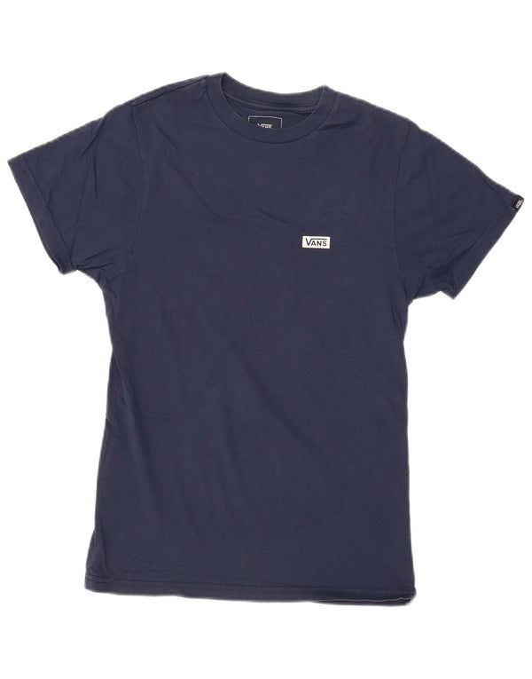 T-shirt grafica da uomo slim fit VANS XS in cotone blu navy