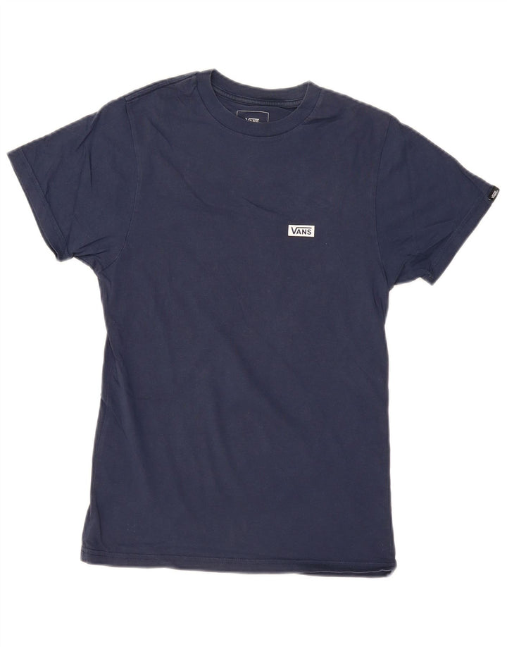 T-shirt grafica da uomo slim fit VANS XS in cotone blu navy