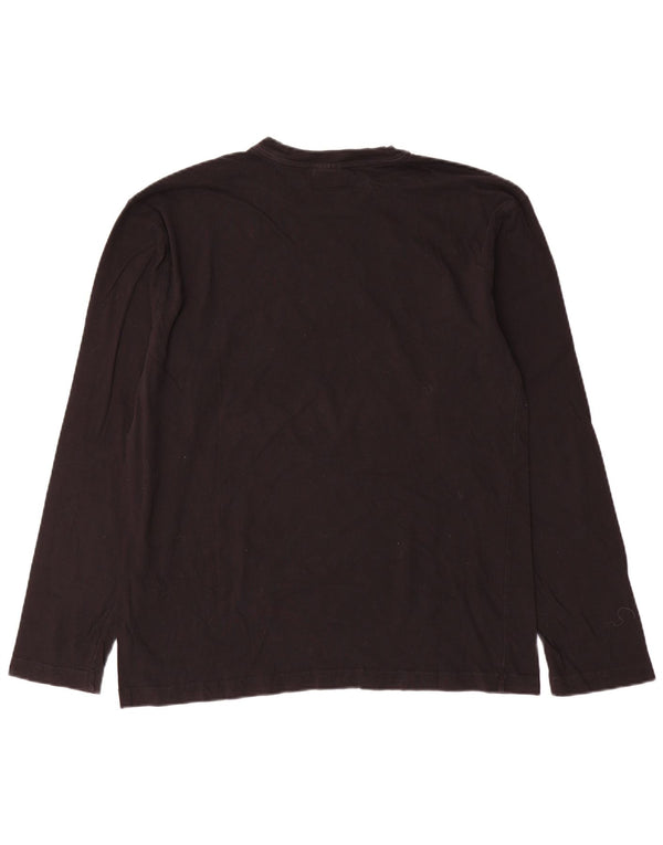 Champion Top grafico da uomo a maniche lunghe in cotone nero grande