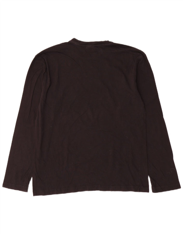Champion Top grafico da uomo a maniche lunghe in cotone nero grande