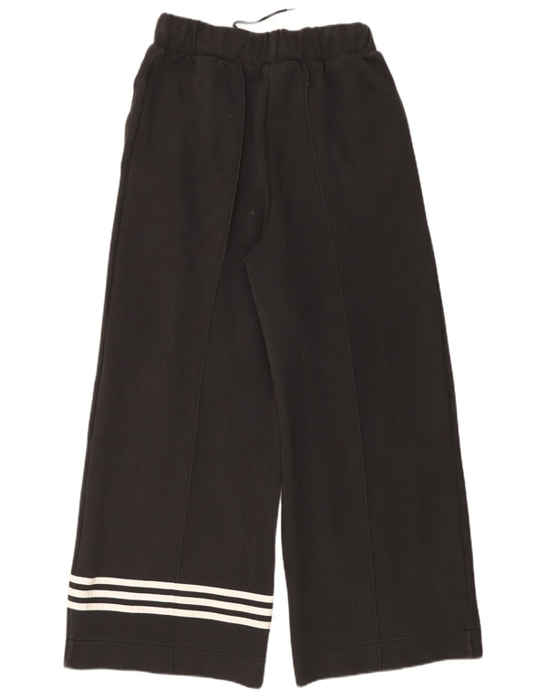 Pantaloni da tuta Adidas da donna a vita alta a gamba larga UK 16/18 Large Nero