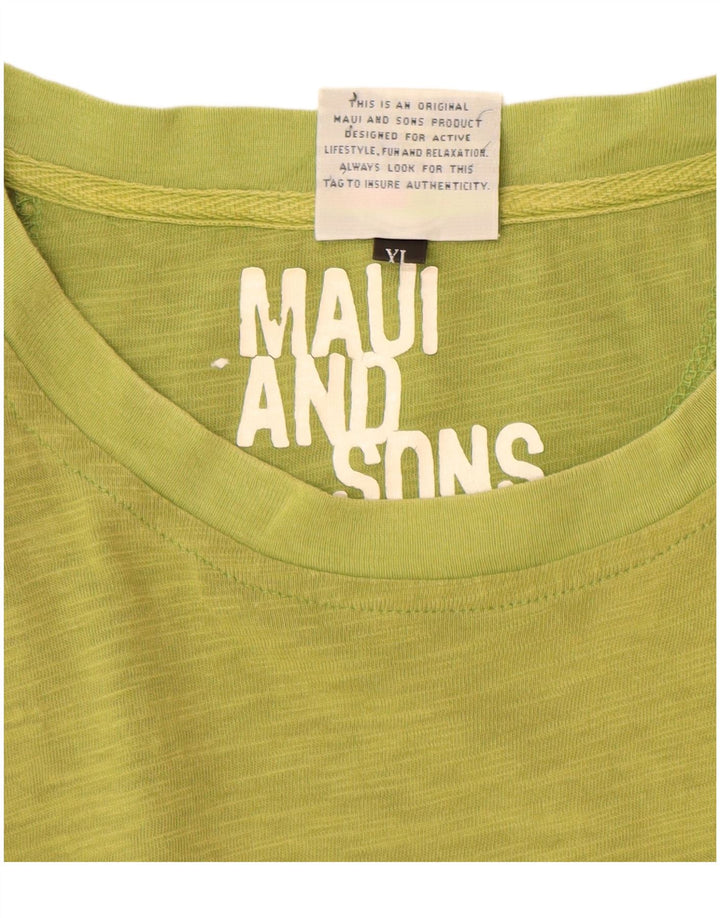 T-shirt da donna MAUI AND SONS UK 18 XL cotone screziato verde