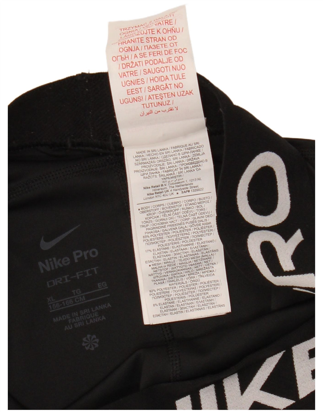 Leggings grafici NIKE Dri Fit per ragazze 13-14 anni XL poliestere nero