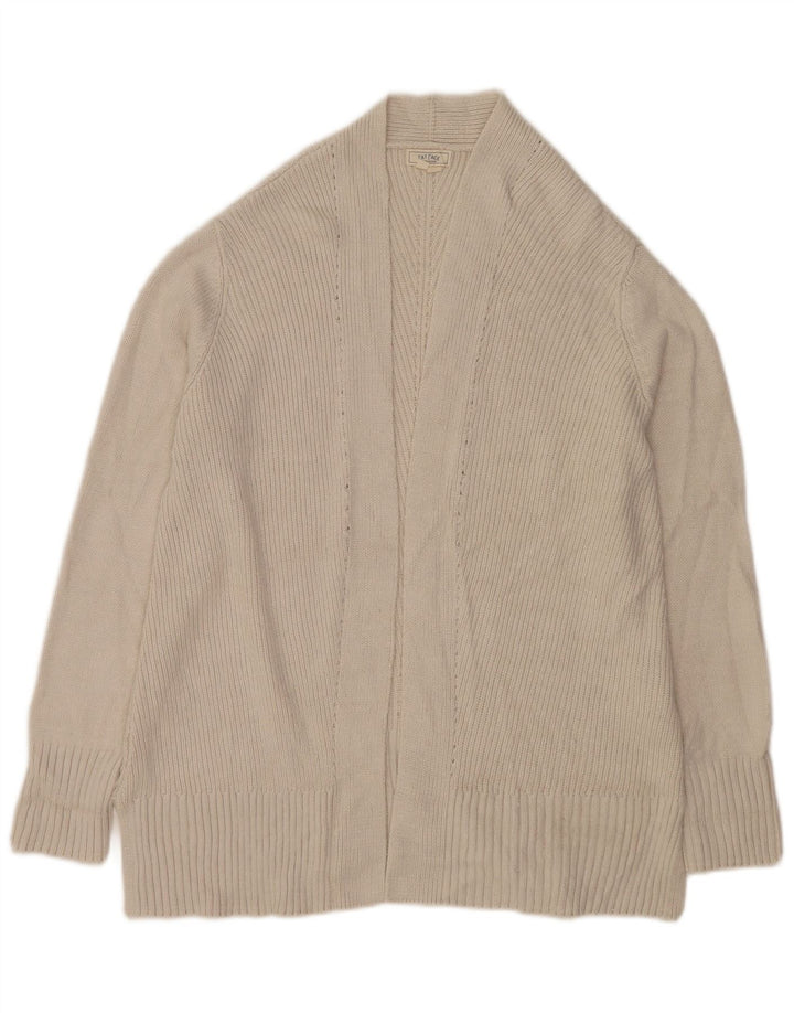 Maglione cardigan aperto da donna Fat Face UK 14 grande acrilico bianco sporco
