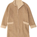 Cappotto oversize Sherpa da donna Marks & Spencer UK 10 piccolo beige chiazzato