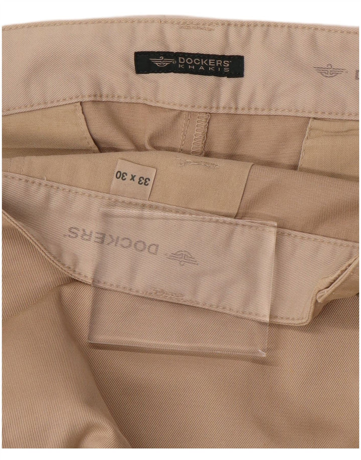 DOCKERS Pantaloni chino dritti kaki da uomo W33 L30 Beige