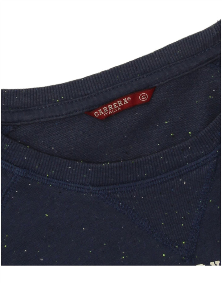 Carrera Top da uomo con motivo grafico astratto manica lunga piccolo blu navy