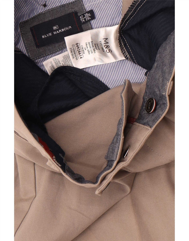 Pantaloni cropped Marks & Spencer da uomo blu Harbour W38 L25 cotone grigio