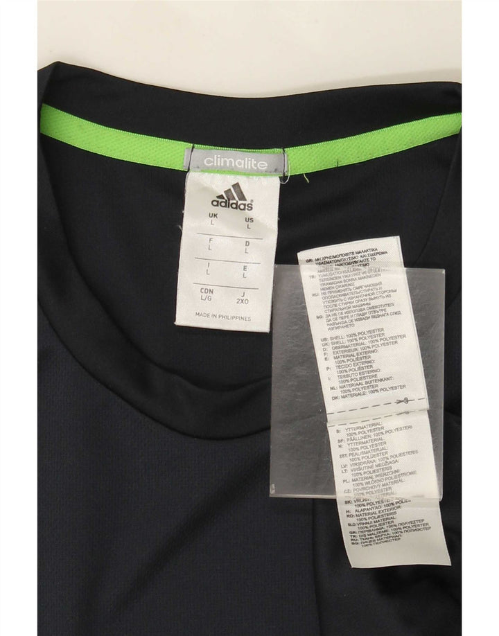 T-shirt Adidas Climalite da uomo, grande, in poliestere blu navy