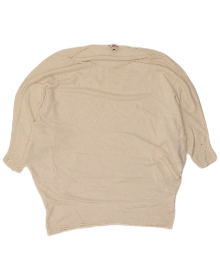 Maglione da donna Phase Eight con scollo a barca a pipistrello UK 10 piccolo bianco sporco