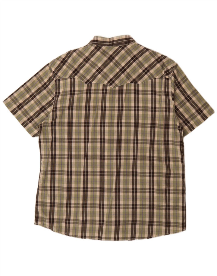 Camicia Wrangler da uomo a maniche corte, vestibilità regolare, grande cotone a quadri kaki