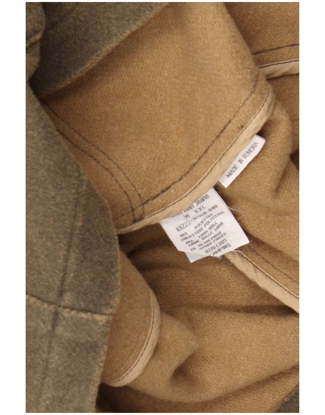 Giacca blazer a 3 bottoni da uomo Calvin Klein UK 44 2XL Poliestere kaki