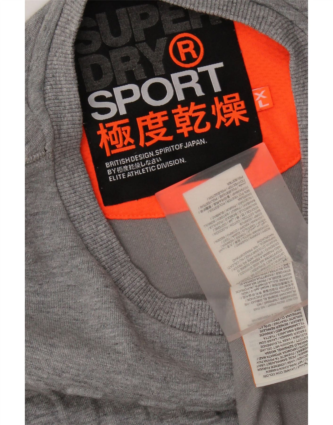 Felpa grafica da uomo SUPERDRY Maglione XL Cotone chiazzato grigio