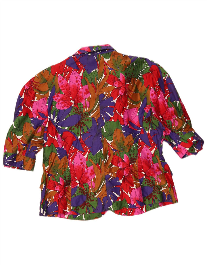 Giacca blazer da donna a 1 bottone Michael H. US 16 2XL floreale multicolore