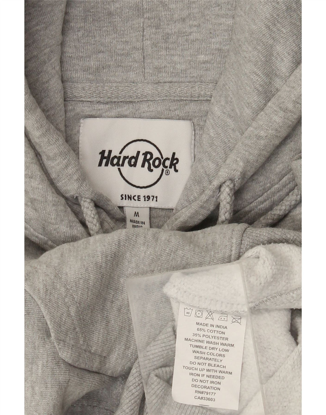 Felpa con cappuccio invecchiata da uomo Hard Rock Cafe Bruxelles, grigio medio chiazzato
