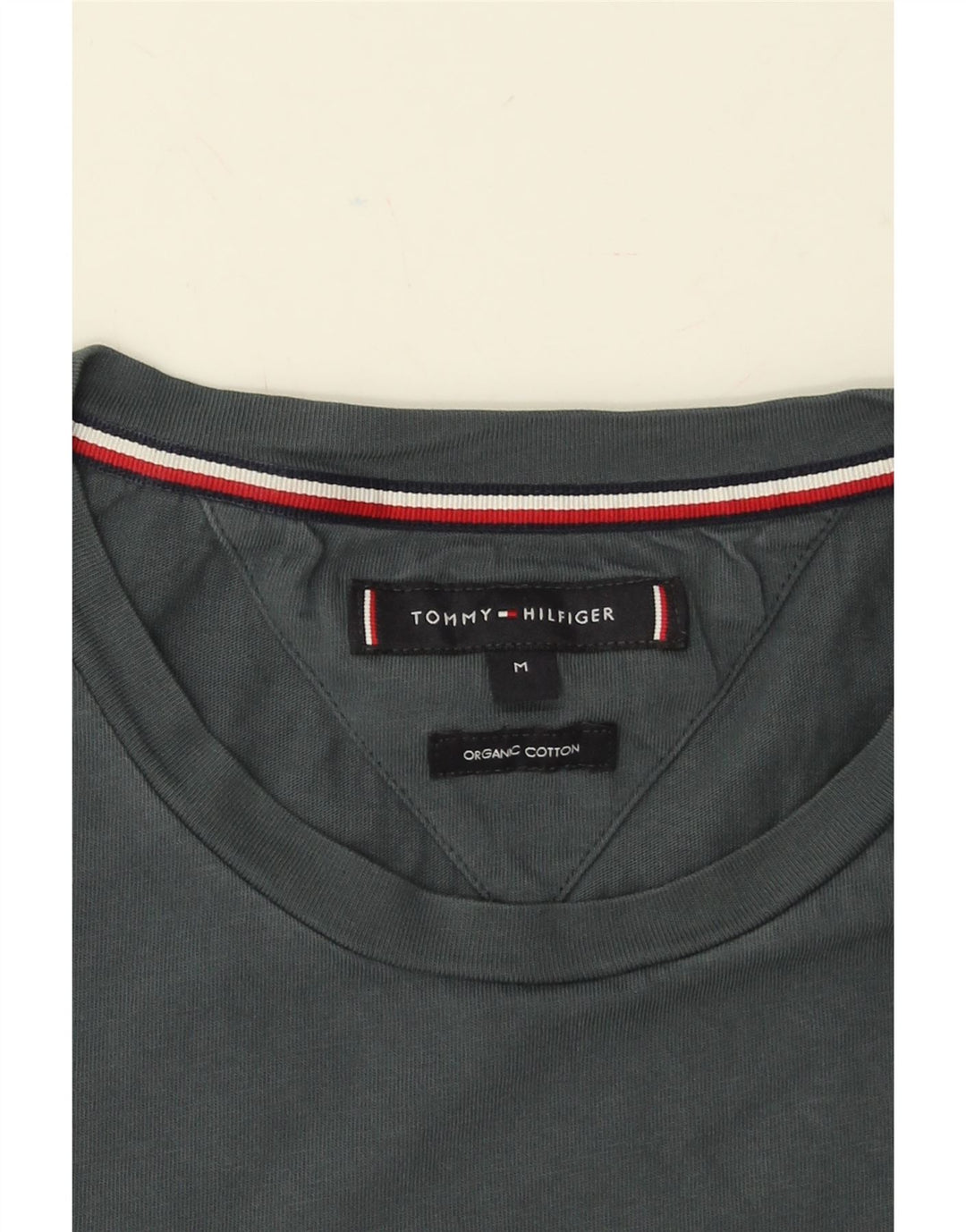 TOMMY HILFIGER Mens Graphic T-Shirt Top Medium Grey Cotton