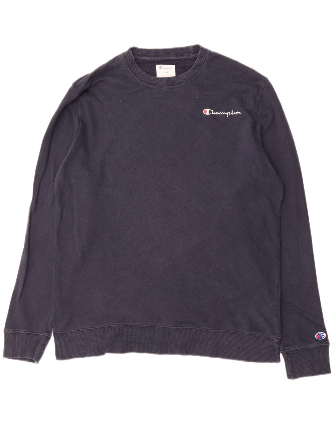 CHAMPION Mens Sweatshirt Jumper Large Navy Blue Cotton Vintage Champion and Second-Hand Champion from Messina Hembry 