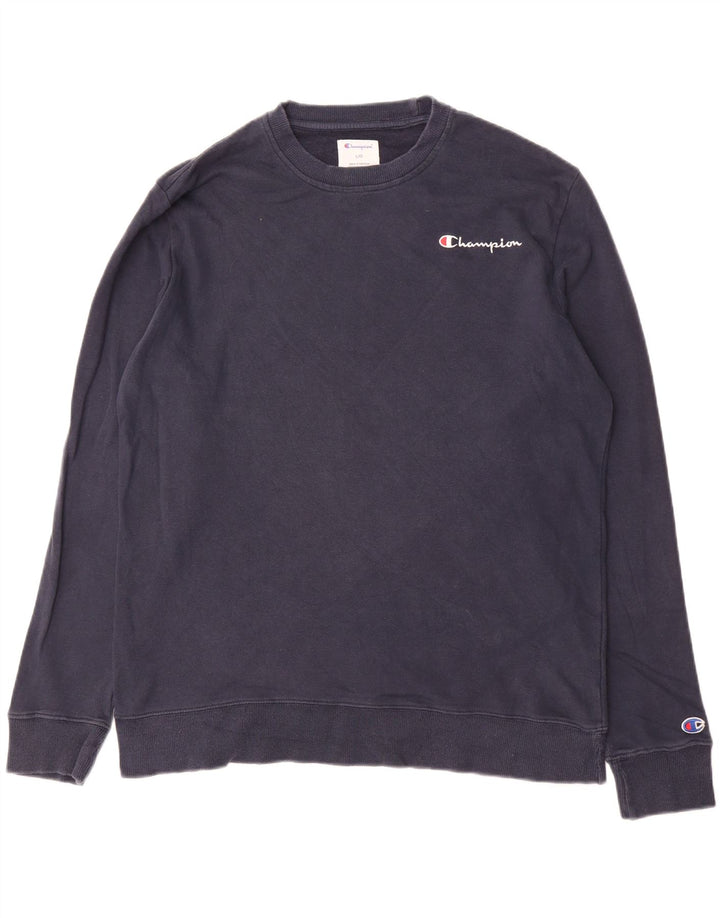 CHAMPION Mens Sweatshirt Jumper Large Navy Blue Cotton Vintage Champion and Second-Hand Champion from Messina Hembry 