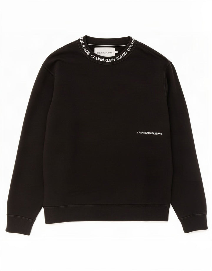 Calvin Klein Jeans Felpa grafica da uomo Maglione medio cotone nero