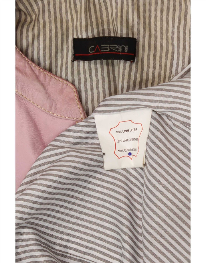 Giacca da corsa in pelle da donna Cabrini UK 14 grande in pelle rosa