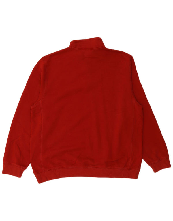 Felpa IZOD da uomo con zip e collo, maglione XL, cotone rosso
