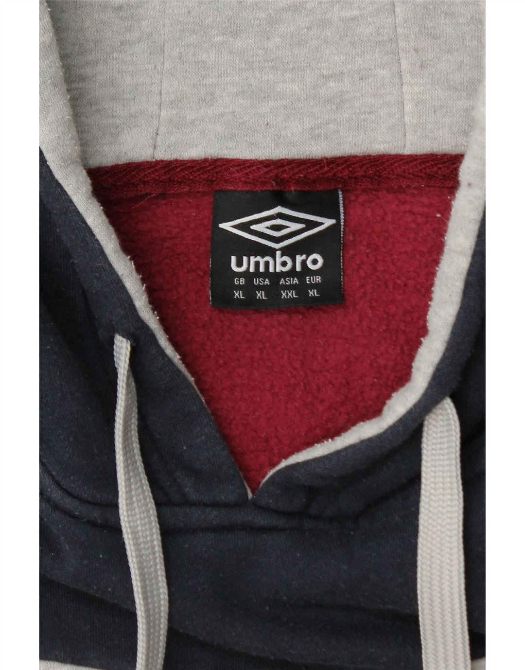 Felpa con cappuccio da uomo UMBRO XL in cotone color block bordeaux