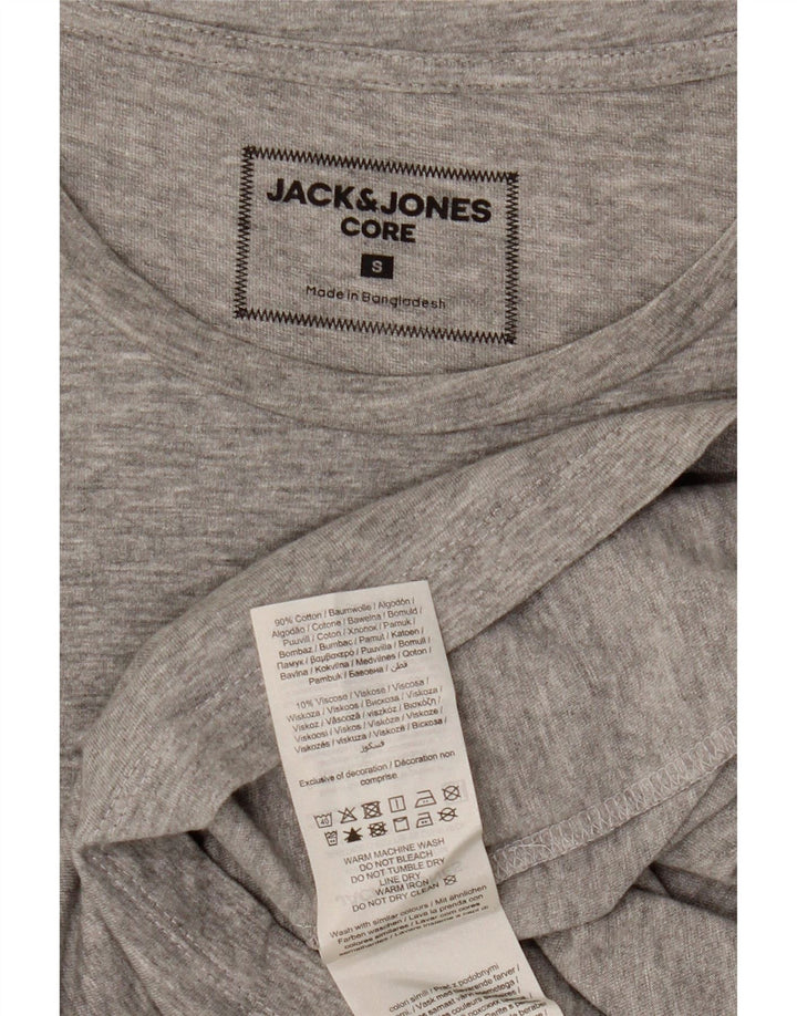 T-shirt da uomo Jack & Jones Top piccola in cotone chiazzato grigio