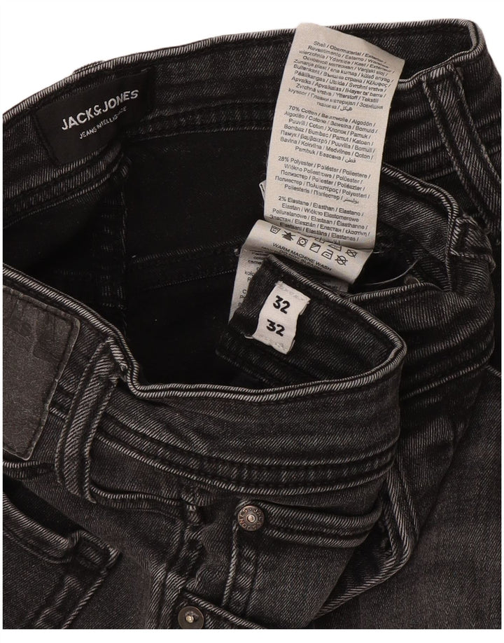 Jack & Jones Uomo GLENN Slim Jeans W32 L32 Cotone Grigio