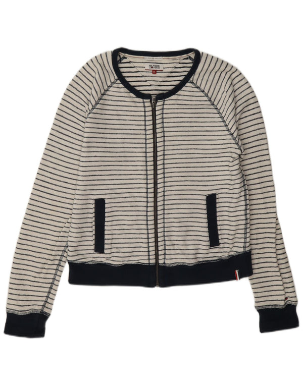 Giacca da tuta da donna Tommy Hilfiger UK 14 a righe bianche medie