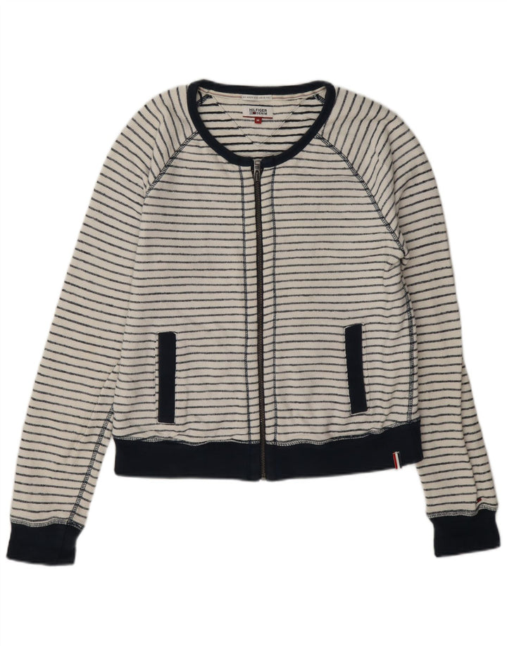 Giacca da tuta da donna Tommy Hilfiger UK 14 a righe bianche medie