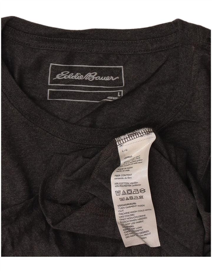 T-shirt grafica da uomo Eddie Bauer Top grande in cotone grigio