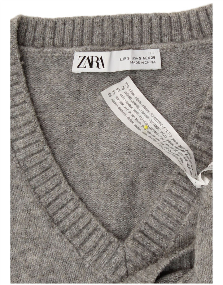 Canotta corta da donna Zara UK 10 piccola grigia