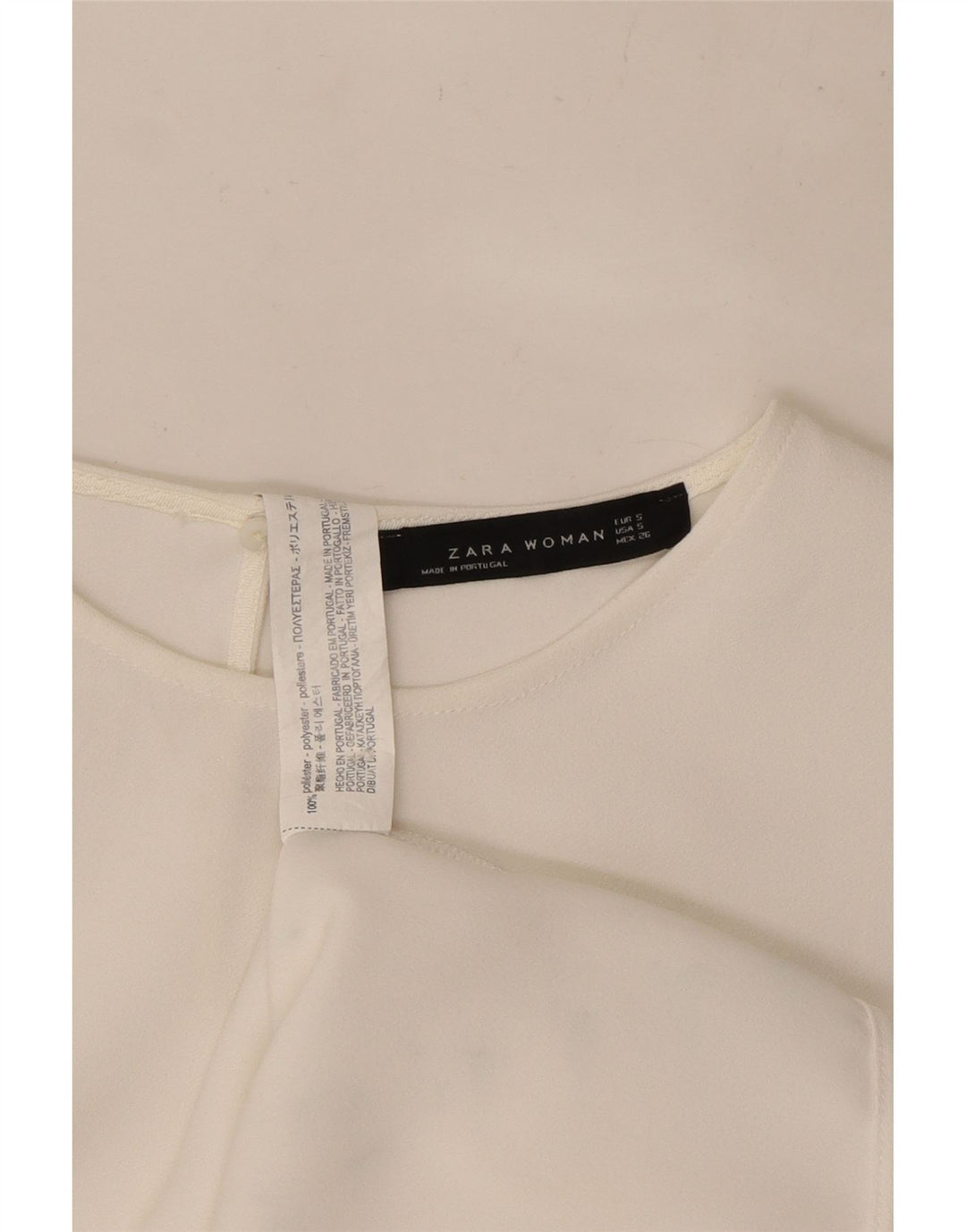 Zara Camicetta oversize a pipistrello da donna Top UK 10 Small Poliestere bianco