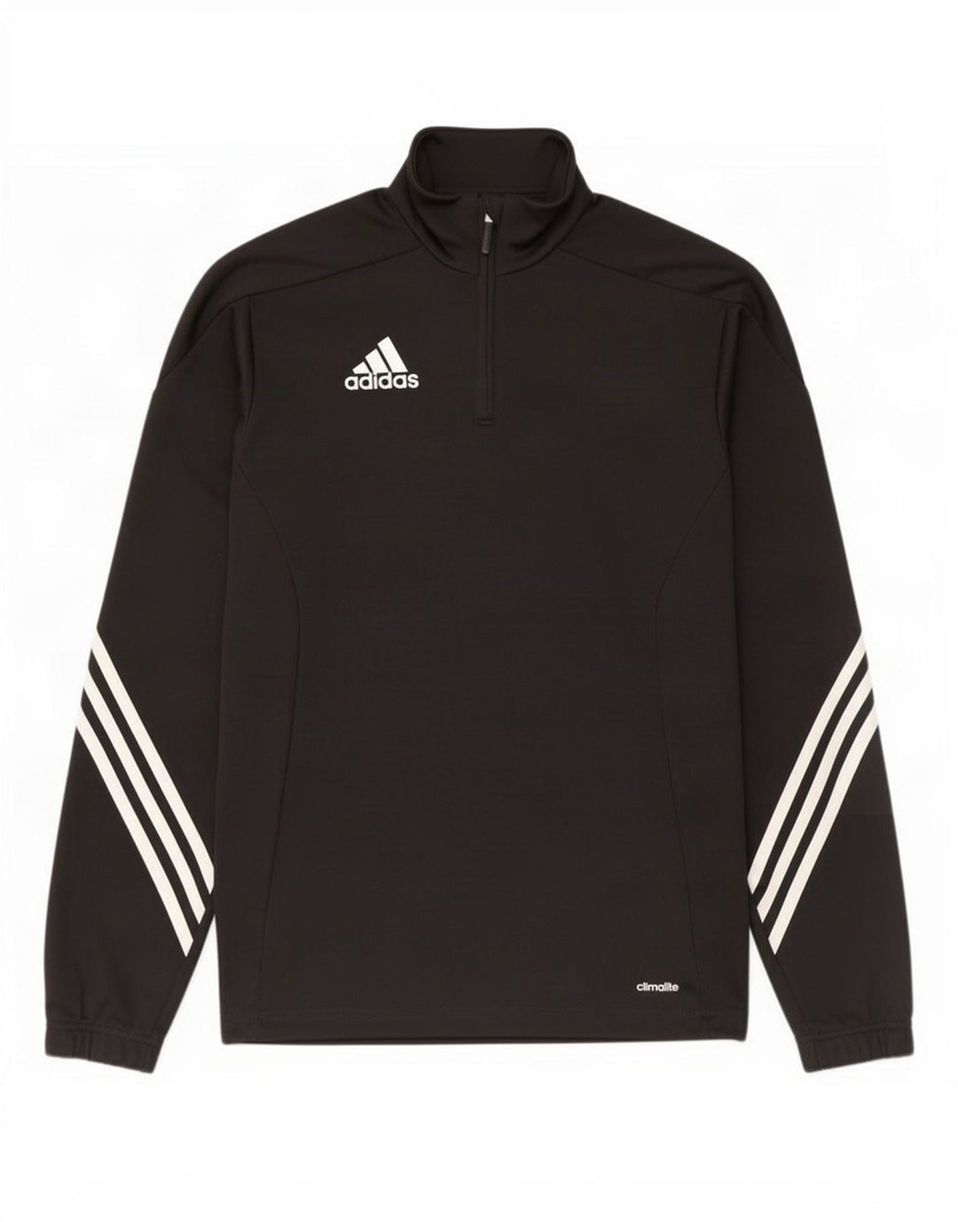 Adidas Uomo Climalite Zip Neck Pullover Tuta Top Small Poliestere Nero