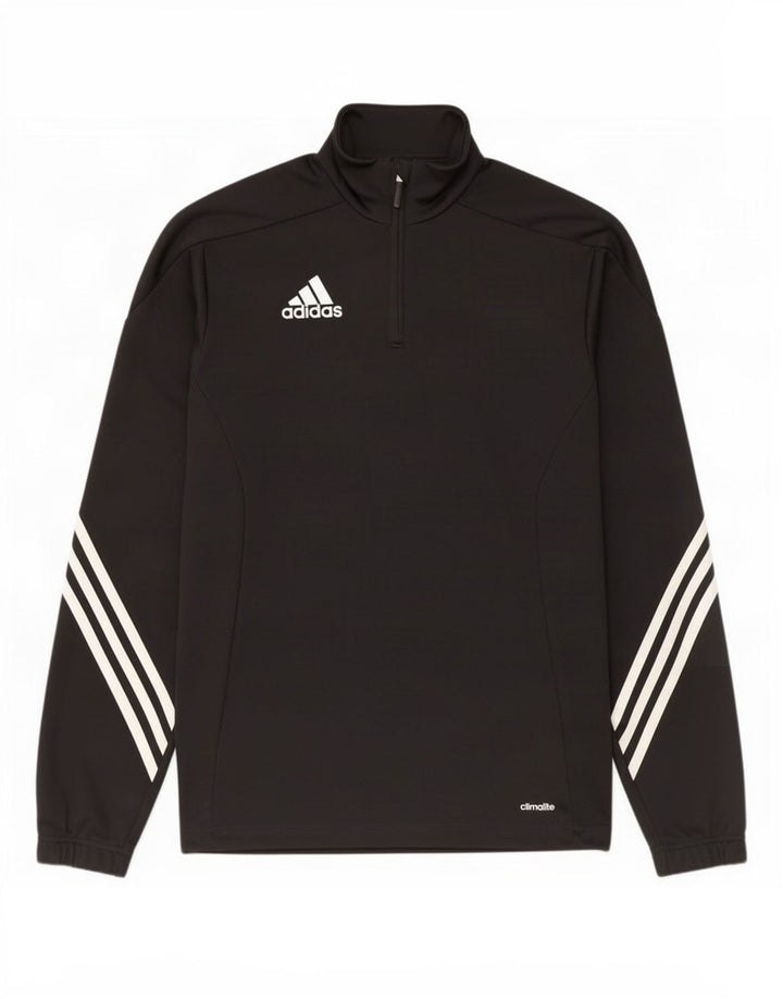 Adidas Uomo Climalite Zip Neck Pullover Tuta Top Small Poliestere Nero