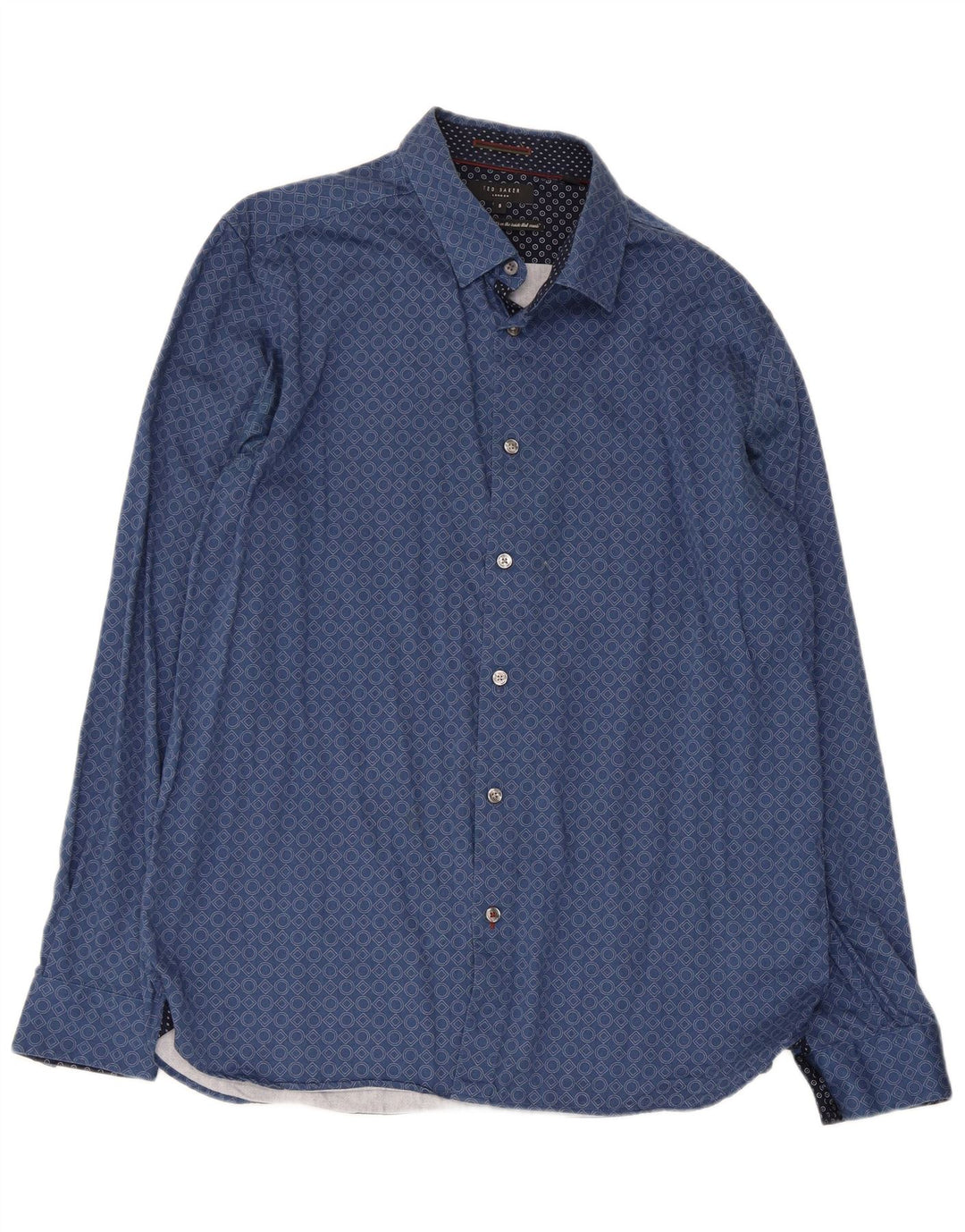 Ted Baker Camicia da uomo Taglia 5 XL Cotone geometrico blu