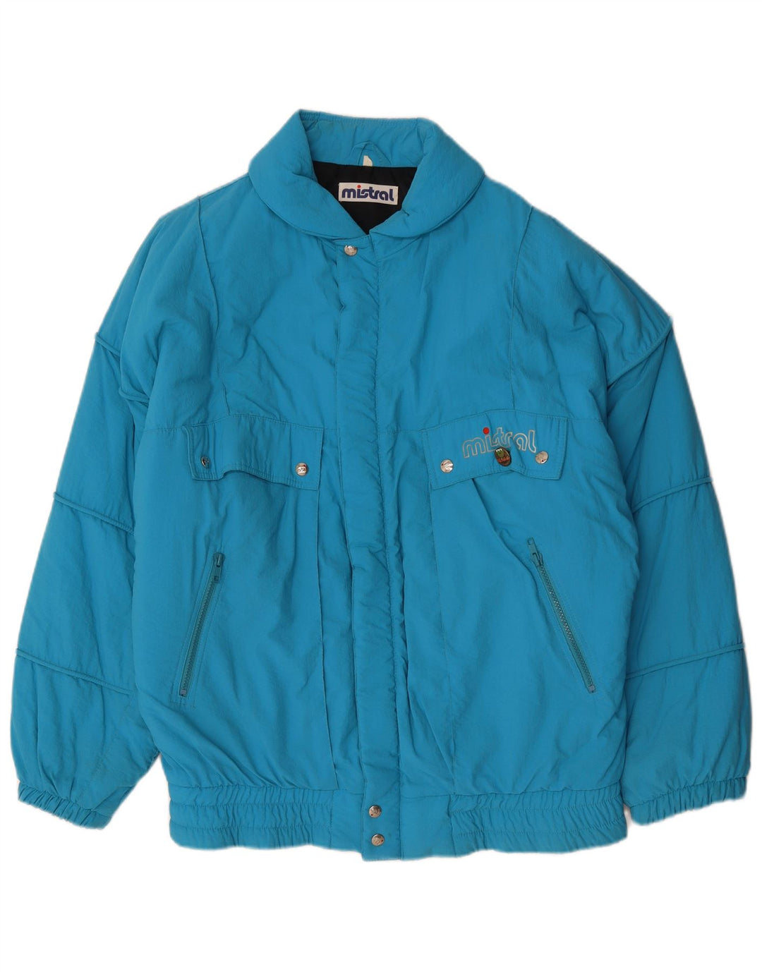 MISTRAL Giacca imbottita dal taglio ampio con grafica da uomo UK 40 Large Blu in poliammide