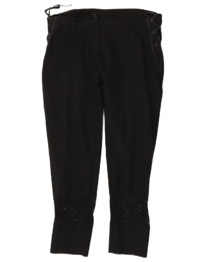 Pantaloni corti slim da donna vintage W34 L25 neri