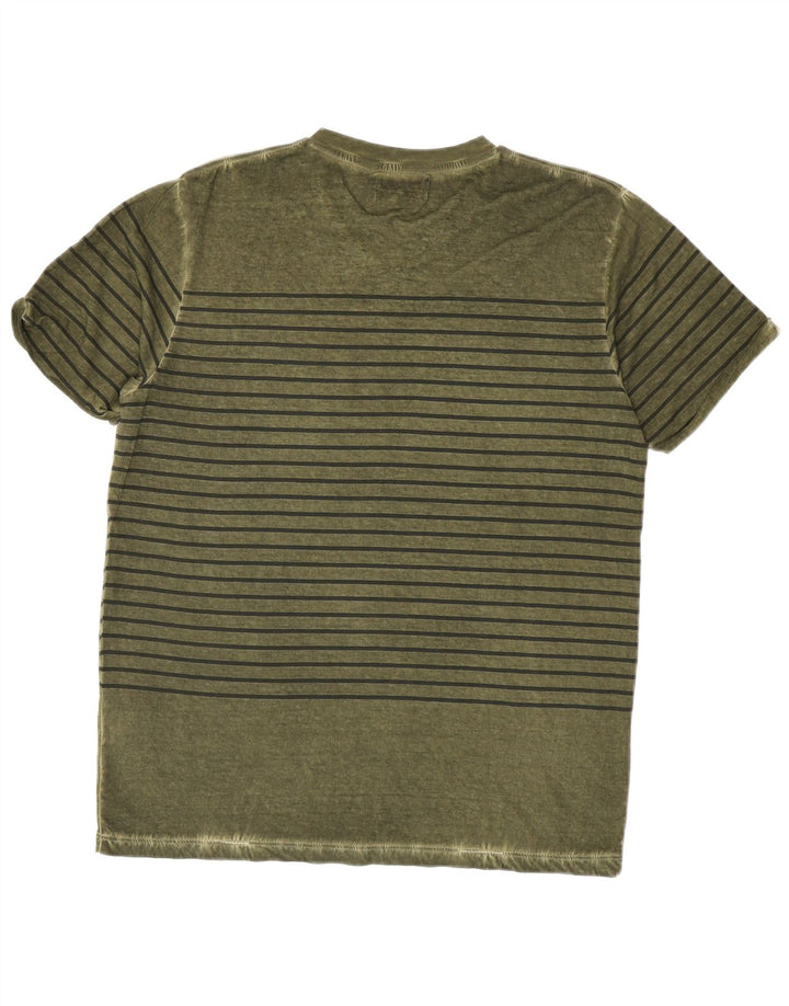T-shirt uomo Kappa Top Large in cotone a righe verdi