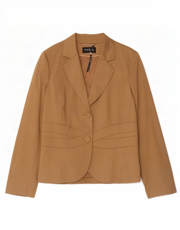 Giacca blazer a 2 bottoni da donna Betty Barclay UK 16 grande cotone beige