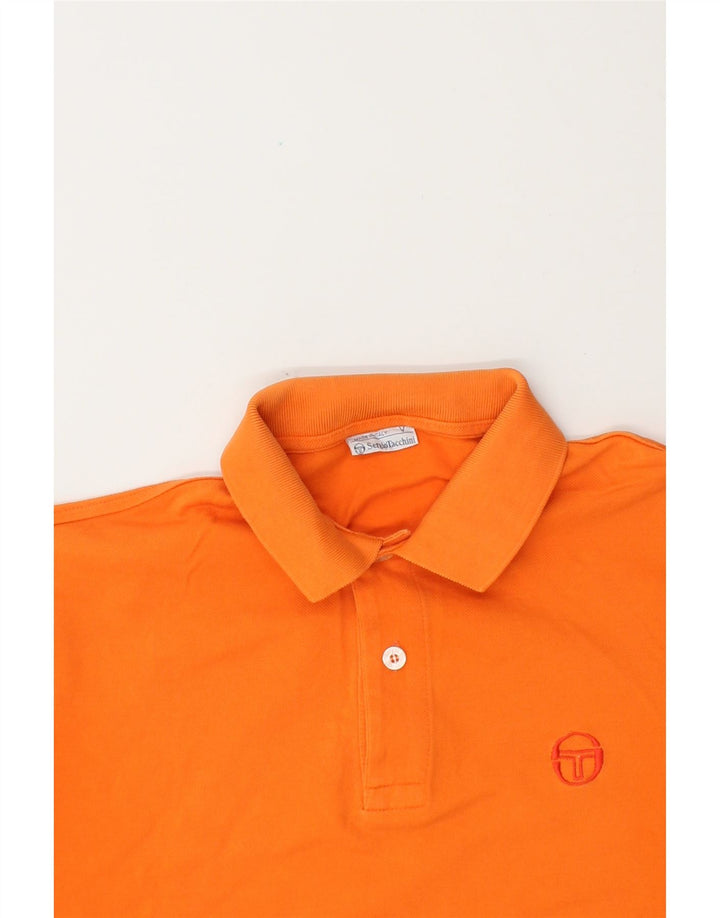 SERGIO TACCHINI Mens Polo Shirt Medium Orange Cotton Vintage Sergio Tacchini and Second-Hand Sergio Tacchini from Messina Hembry 