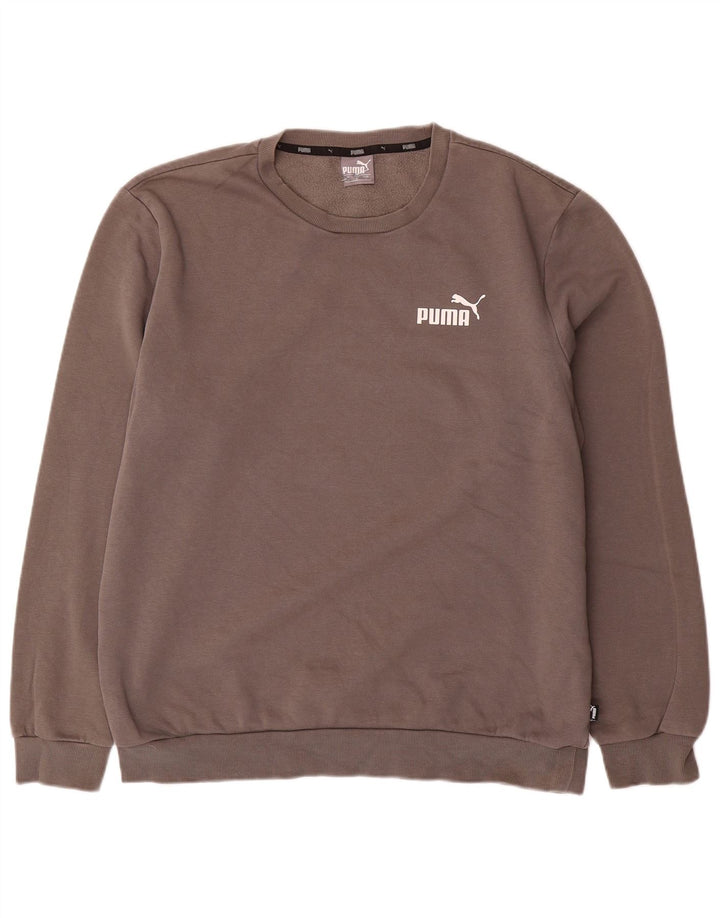 Felpa da uomo Puma Maglione grande in cotone grigio