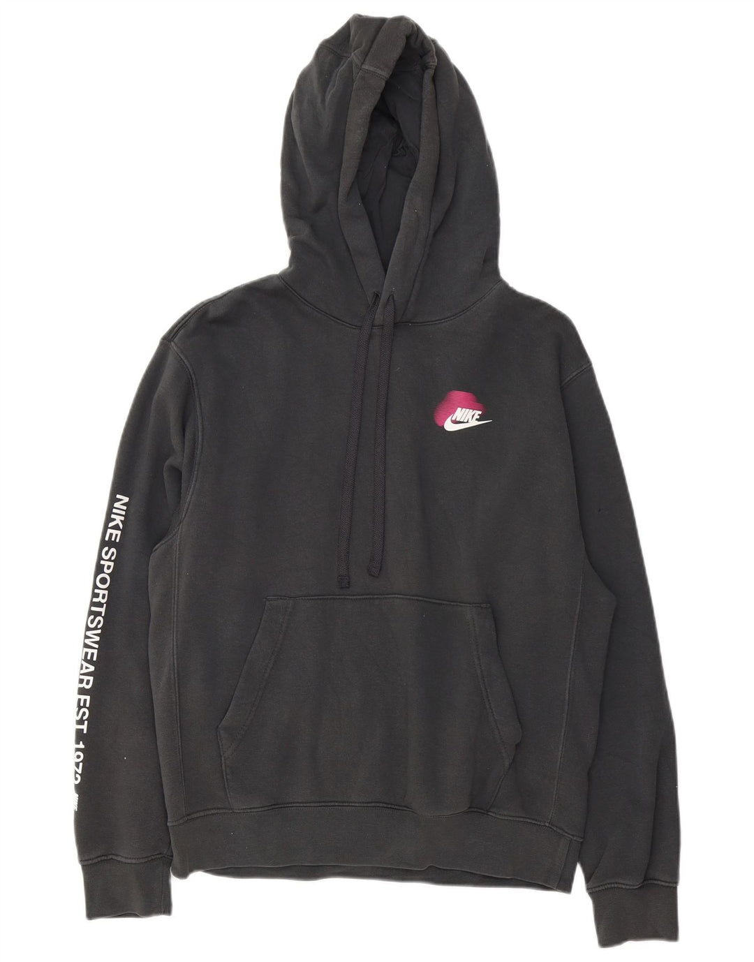 Felpa con cappuccio grafica Nike da uomo piccola in cotone grigio