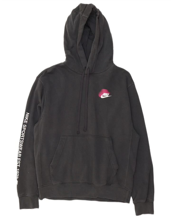 Felpa con cappuccio grafica Nike da uomo piccola in cotone grigio