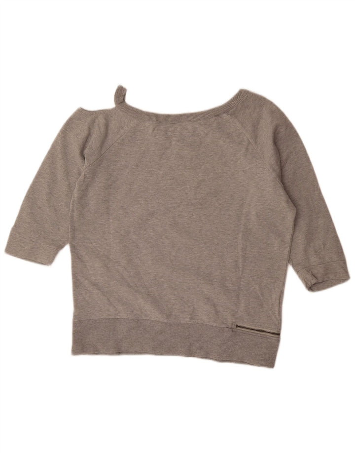 Diesel Top da donna monospalla con maniche a 3/4 UK 14 Grigio medio