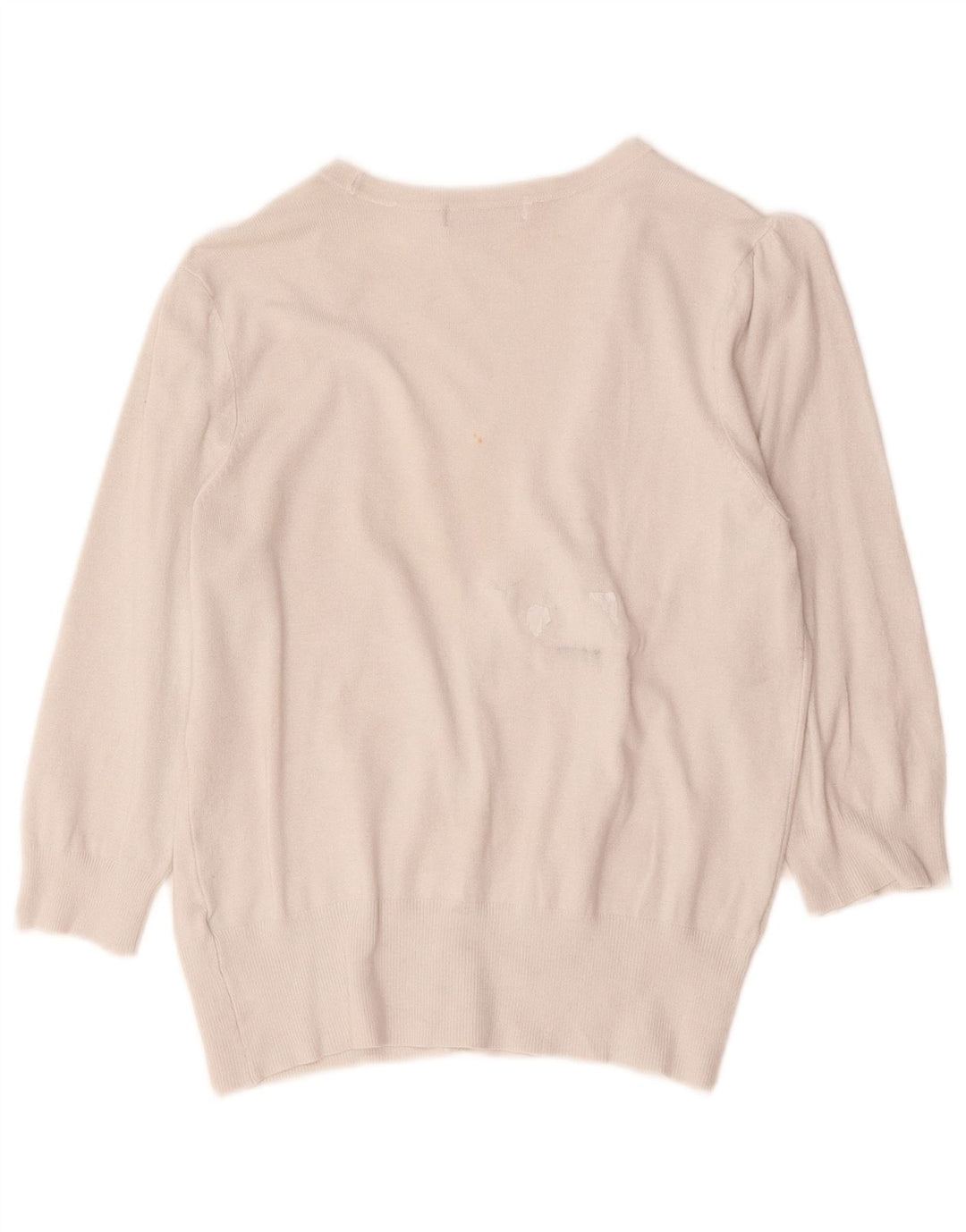 Maglione cardigan con maniche a 3/4 da donna Marks & Spencer UK 14 medio bianco sporco